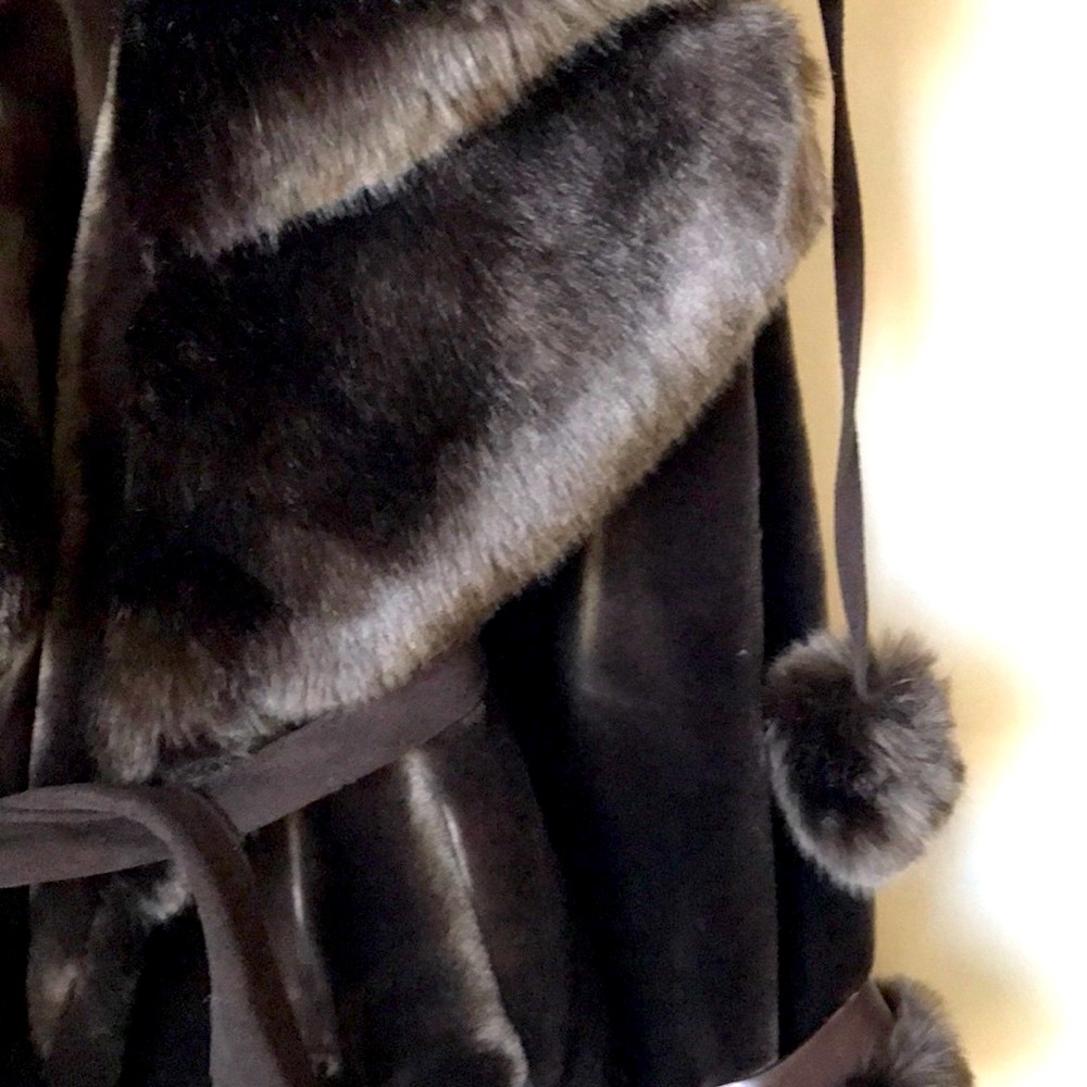 💋💋🍎🌺❤️️brown faux fur jacket/ coat 🌺🌺🌺🌺 - Picture 2 of 4